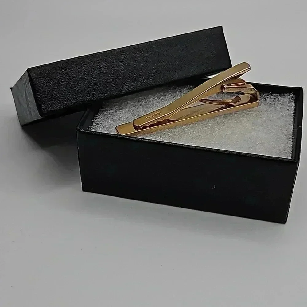Celine Gold and Blue Tone Tie Clip